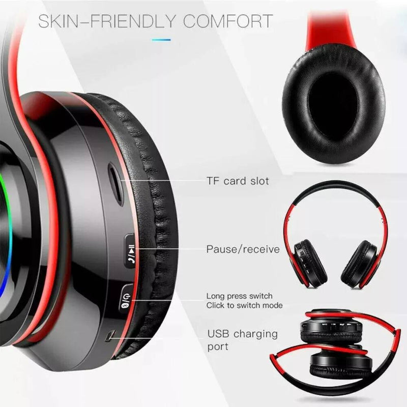 Wireless Bluetooth 5.0 Headphones Headset Over-Ear FM Radio MIC Foldable TF Card