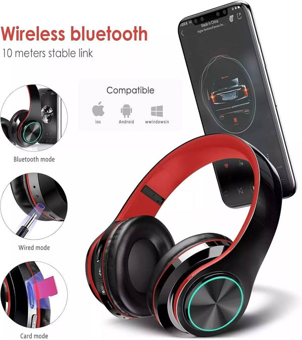 Wireless Bluetooth 5.0 Headphones Headset Over-Ear FM Radio MIC Foldable TF Card